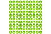 100 call center icons set green