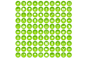 100 cyber security icons set green