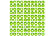 100 donation icons set green