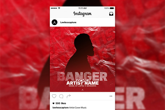 Artist Cover Music in Social Media Templates - product preview 1