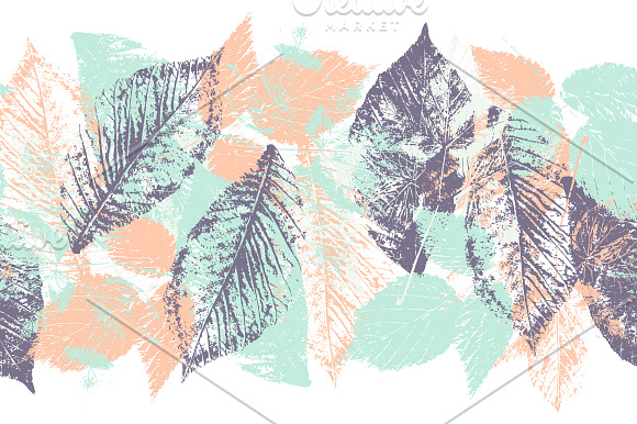 Forest leafs.Seamless border+pattern in Patterns - product preview 1