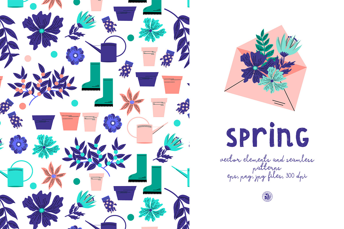 Spring - seamless patterns in Patterns - product preview 8