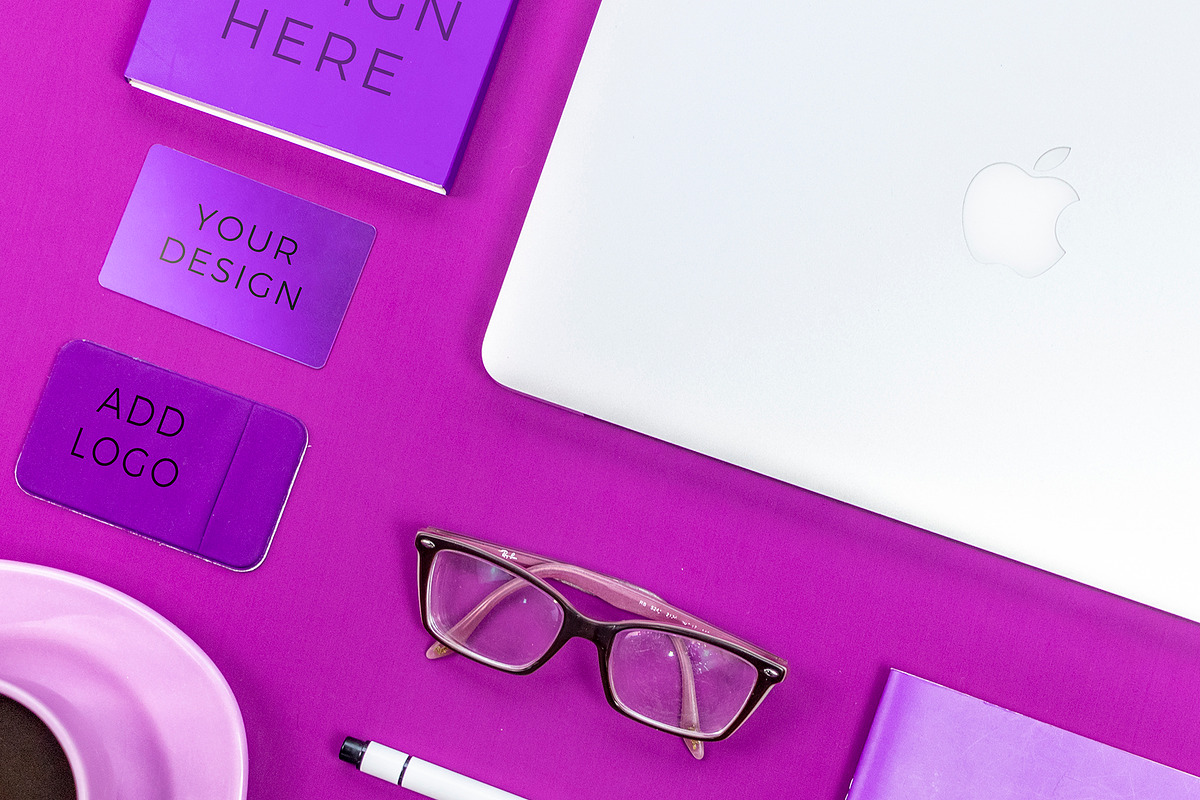 Purple Stationary Mockup 2/4 in Branding Mockups - product preview 8