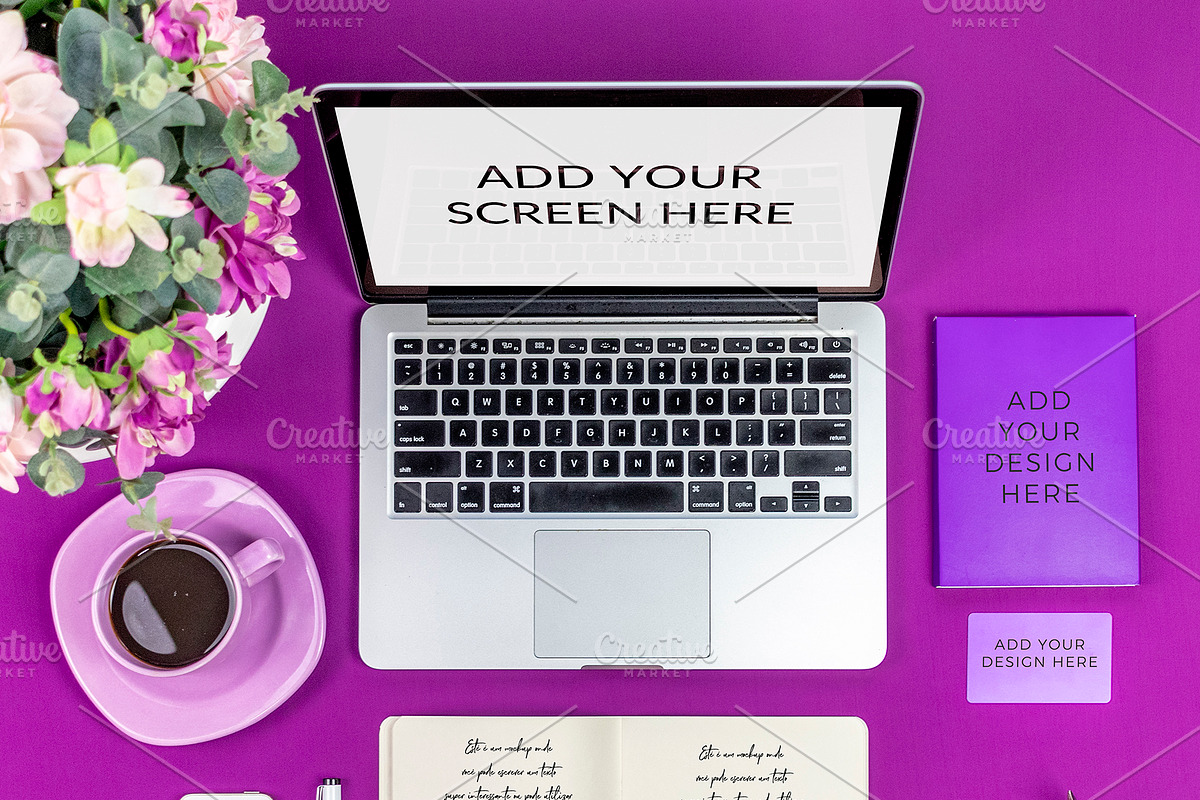 Purple Stationary Mockup 4/4 in Branding Mockups - product preview 8