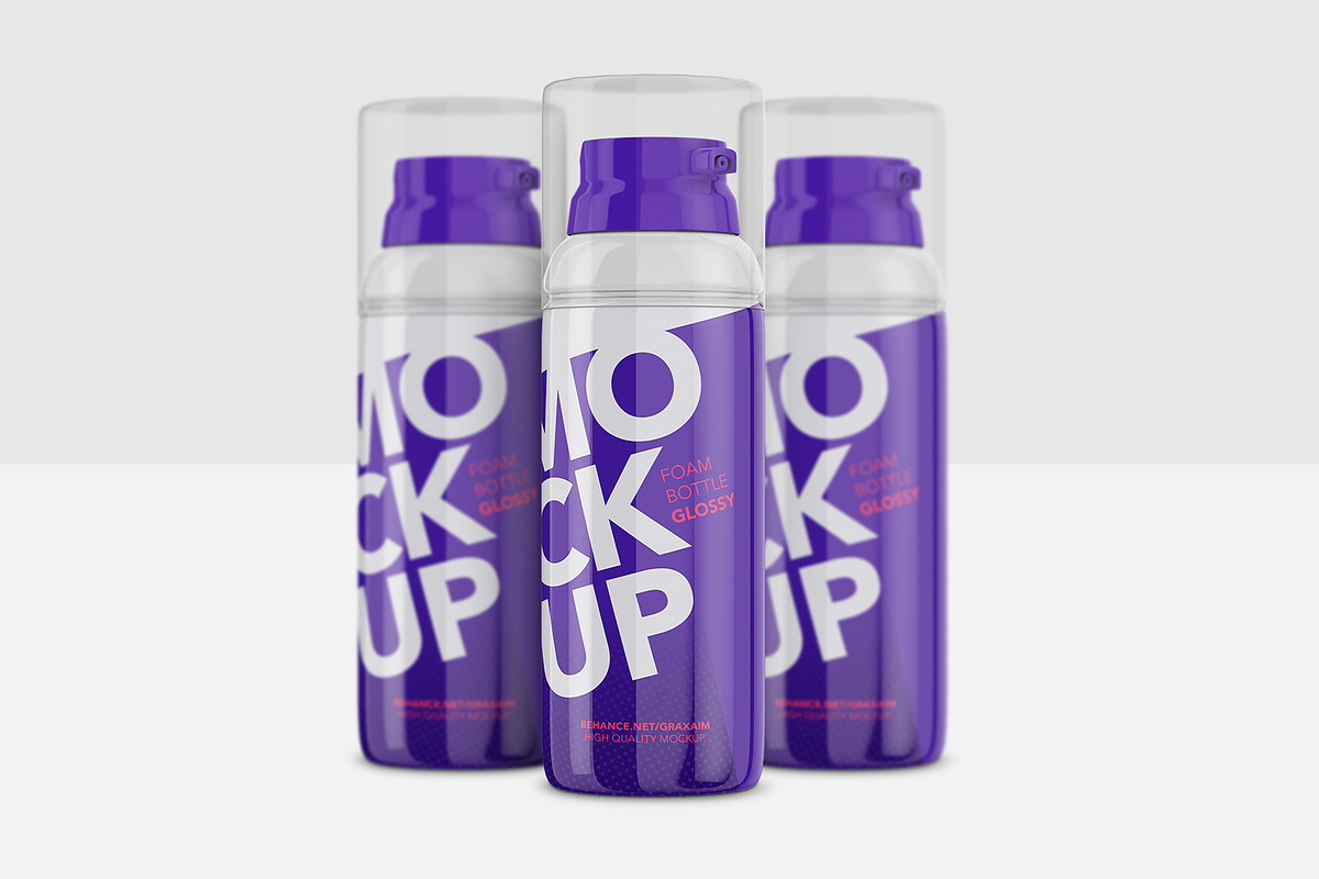 Foam Bottle - Glossy Version in Mockup Templates - product preview 8