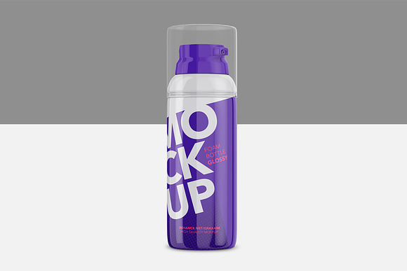 Foam Bottle - Glossy Version in Mockup Templates - product preview 1