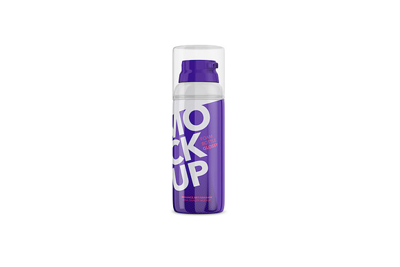 Foam Bottle - Glossy Version in Mockup Templates - product preview 4