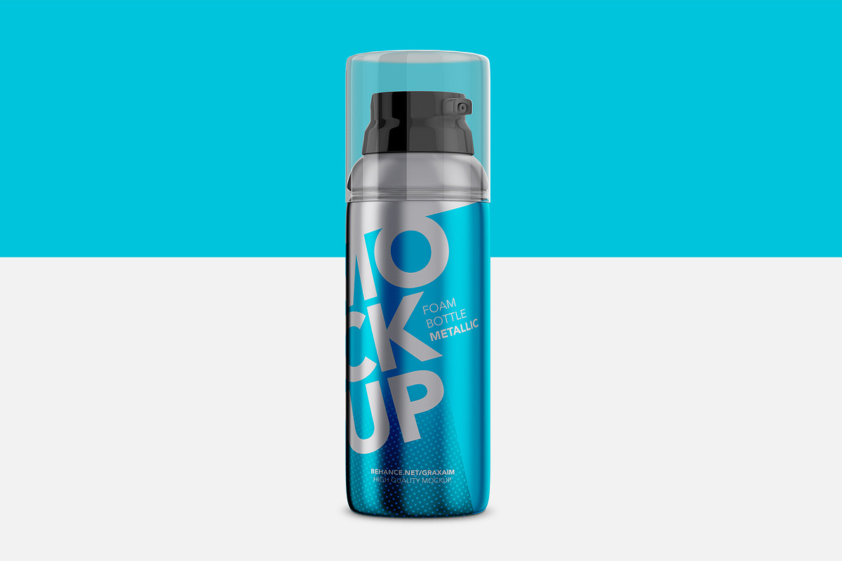 Foam Bottle - Metallic Version in Mockup Templates - product preview 8