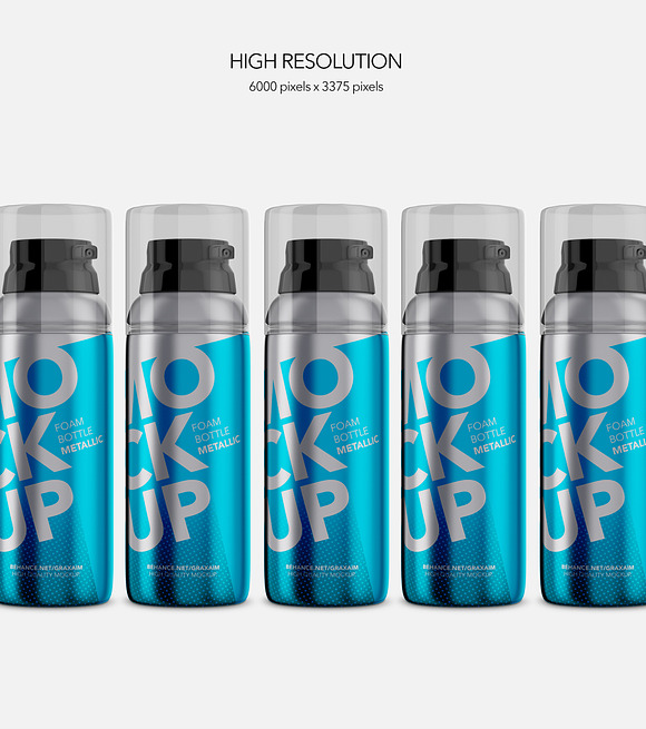 Foam Bottle - Metallic Version in Mockup Templates - product preview 2