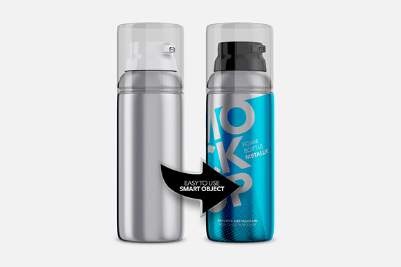 Foam Bottle - Metallic Version in Mockup Templates - product preview 3