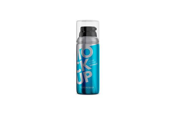 Foam Bottle - Metallic Version in Mockup Templates - product preview 4