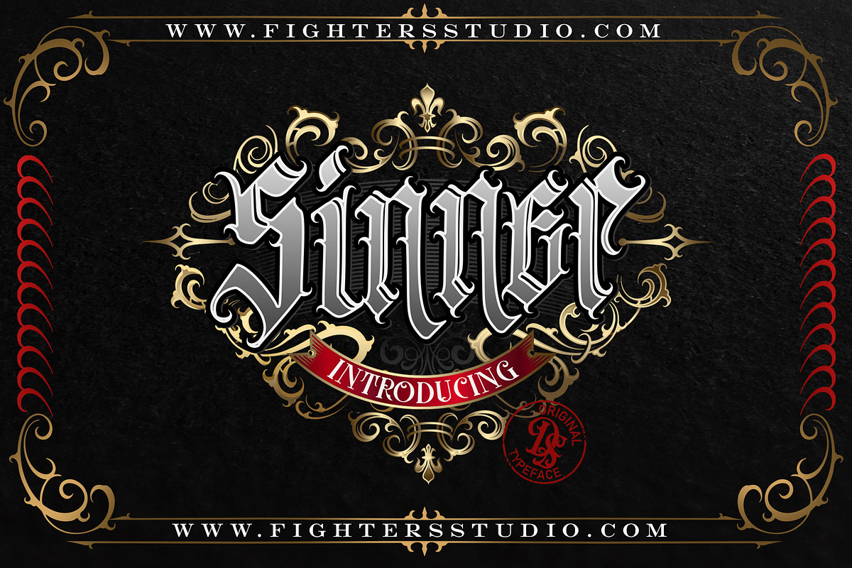 SINNERS FONT + Extra Ornament in Blackletter Fonts - product preview 8