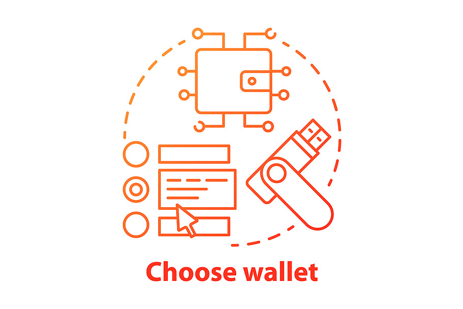 Choose wallet red concept icon