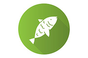 Raw fish flat design glyph icon