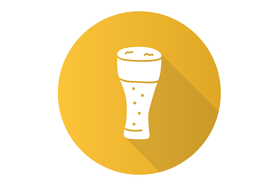 Light beer glass with froth icon