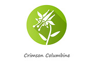 Crimson columbine green glyph icon