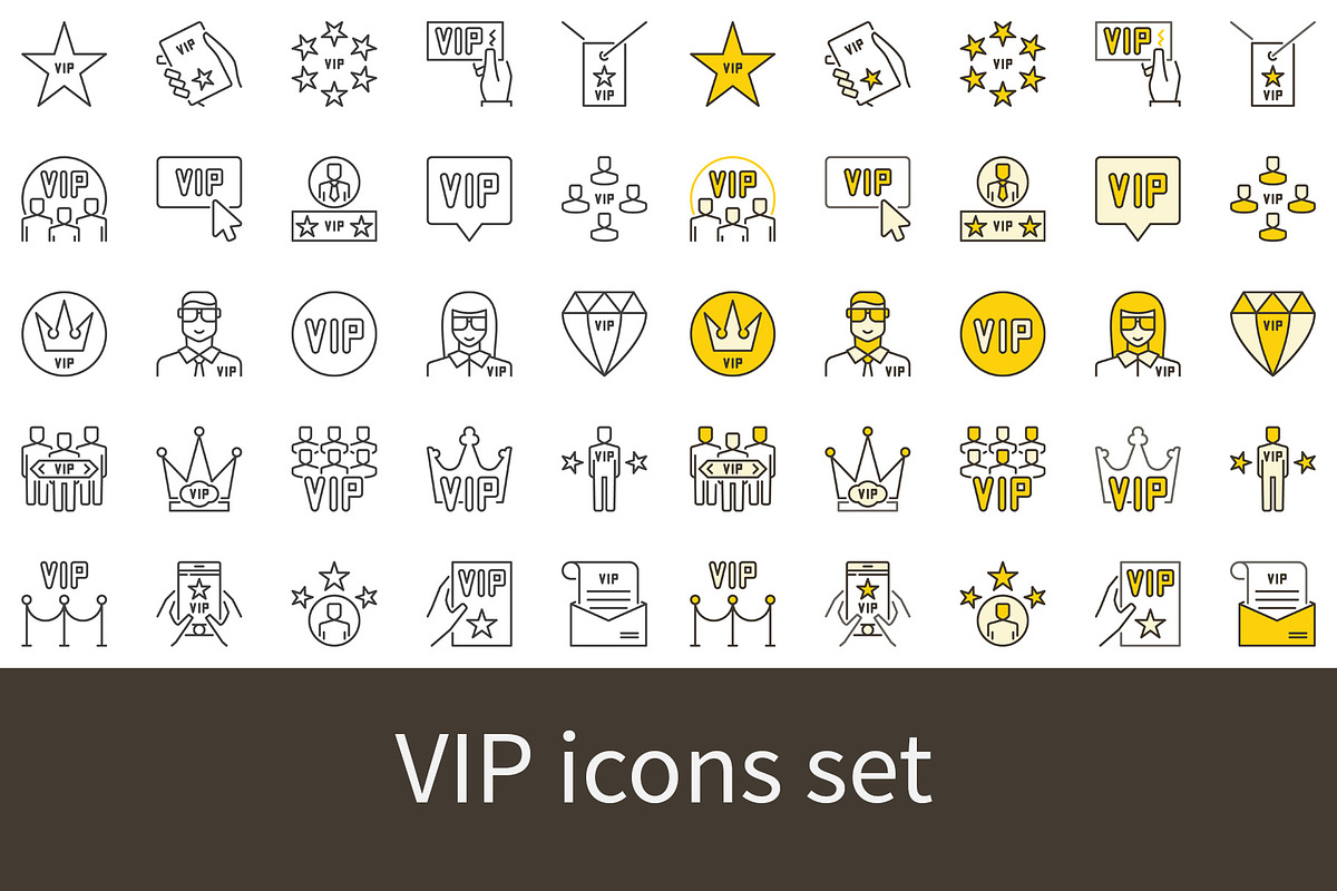 VIP icons set in Icons - product preview 8