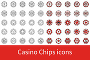 Casino Chips vector icons