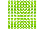 100 joy icons set green