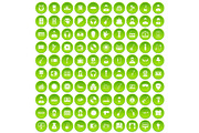 100 music icons set green