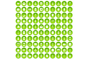 100 packaging icons set green