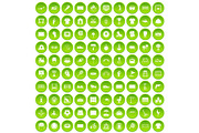 100 playground icons set green