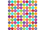 100 antiterrorism icons set color