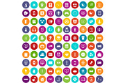 100 app icons set color