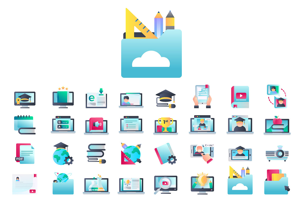 Online Learning Icons in Icons - product preview 8