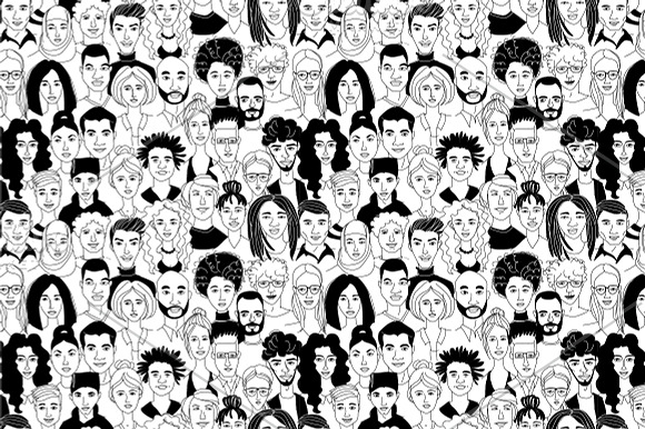 Young Adults' diverse faces pattern in Patterns - product preview 2