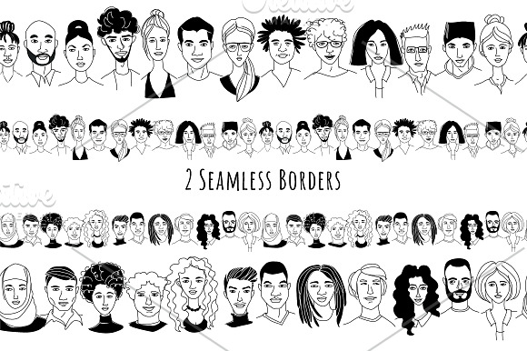 Young Adults' diverse faces pattern in Patterns - product preview 5