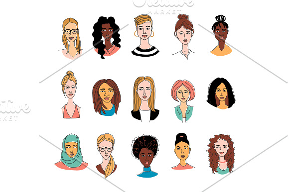 Young Adults' diverse faces pattern in Patterns - product preview 6