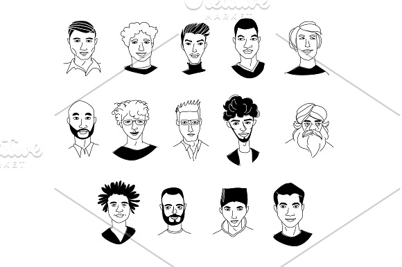 Young Adults' diverse faces pattern in Patterns - product preview 9