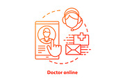 Doctor online concept icon