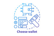 Choose wallet blue concept icon