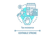 Tax resistance concept icon