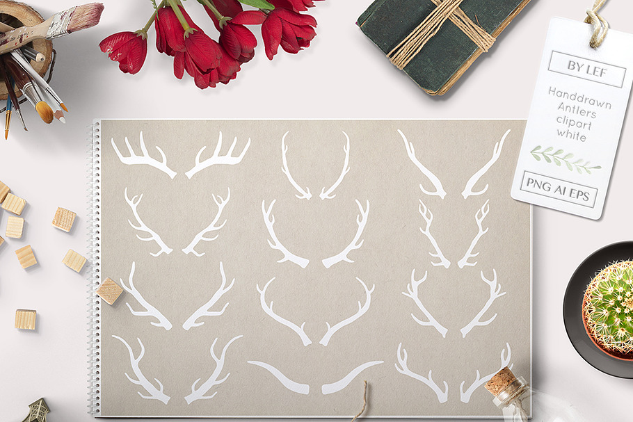 Vector Antlers and Photoshop Brushes