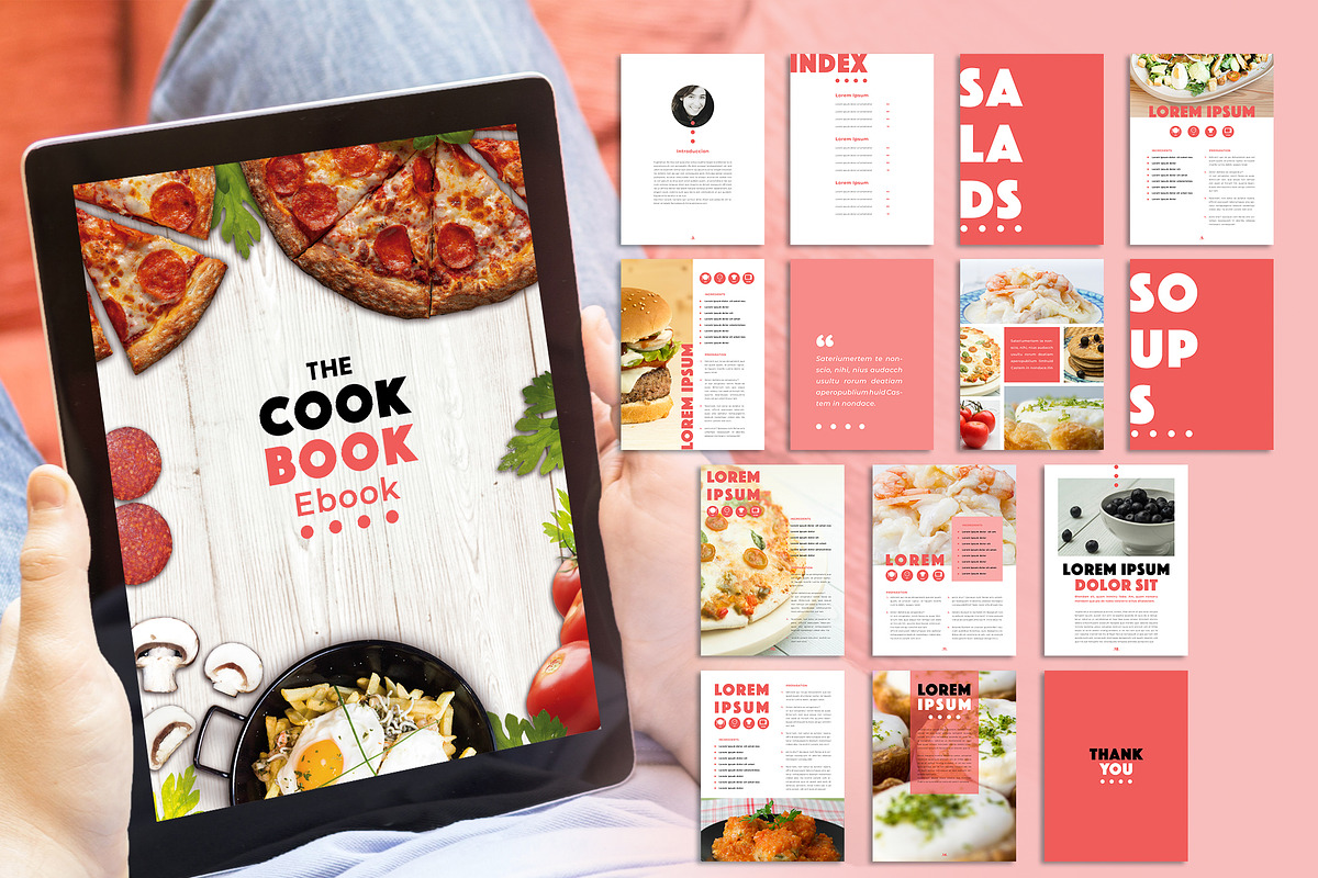 Peach Color Recipes eBook Layout in Magazine Templates - product preview 8