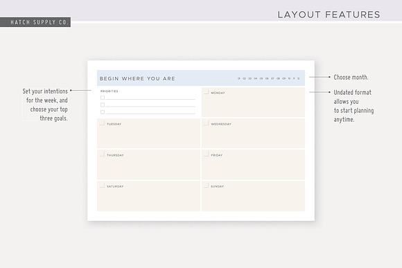 Dawn: Weekly Goals Planner in Stationery Templates - product preview 1
