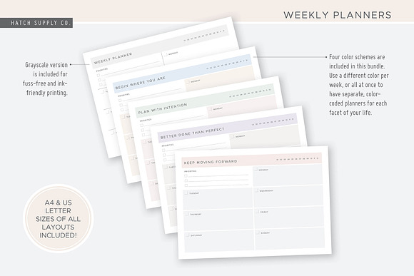 Dawn: Weekly Goals Planner in Stationery Templates - product preview 2