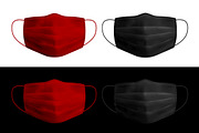 Vector medical mask. Red and black