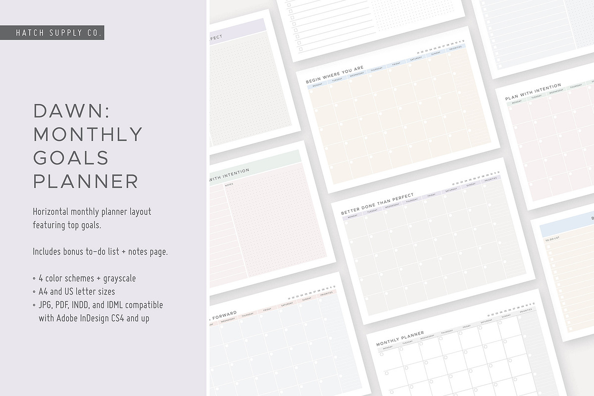 Dawn: Monthly Goals Planner in Stationery Templates - product preview 8