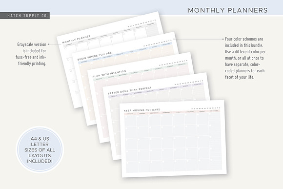 Dawn: Monthly Goals Planner in Stationery Templates - product preview 2