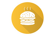 Delicious burger yellow glyph icon