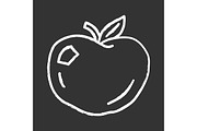 Ripe apple chalk icon