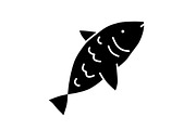 Raw fish glyph icon
