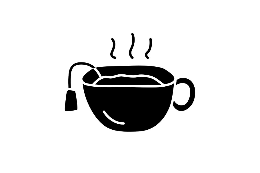 Hot tea cup glyph icon in Icons - product preview 8