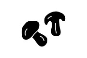 Edible mushroom glyph icon