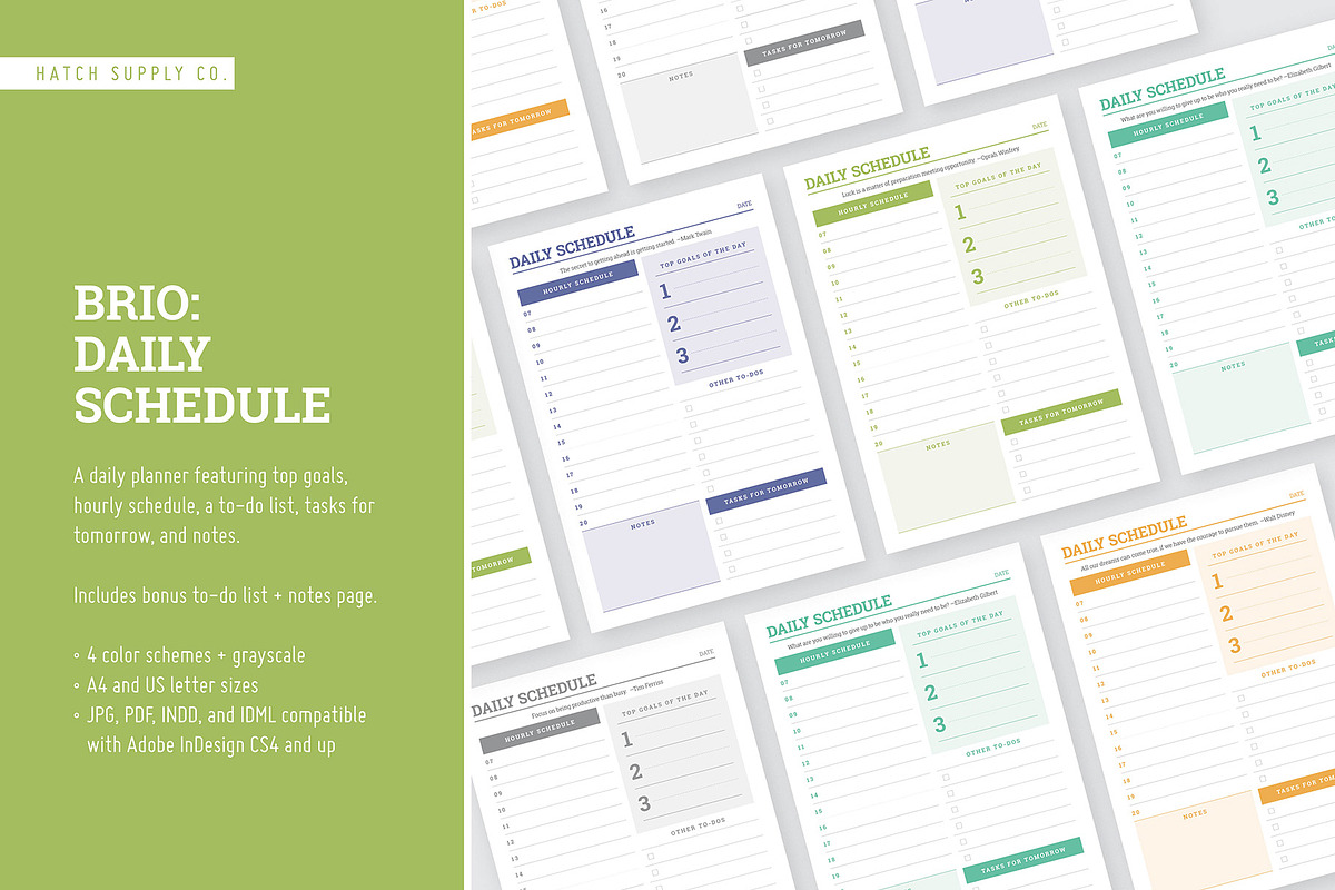 Brio: Daily Schedule in Stationery Templates - product preview 8