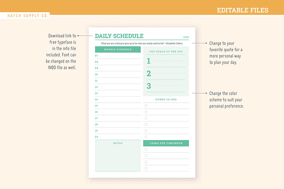 Brio: Daily Schedule in Stationery Templates - product preview 3